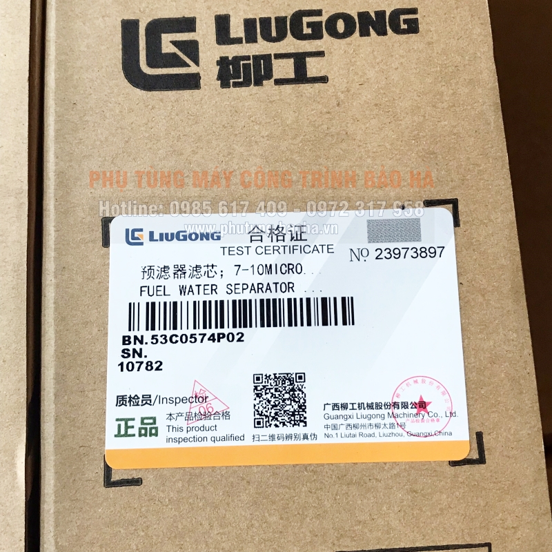 Lọc tách nhiên liệu Liugong 53C0574 chính hãng